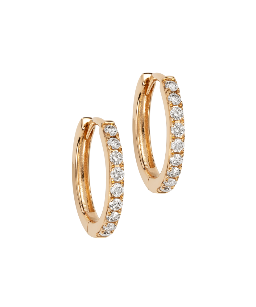 Gold earrings with diamonds