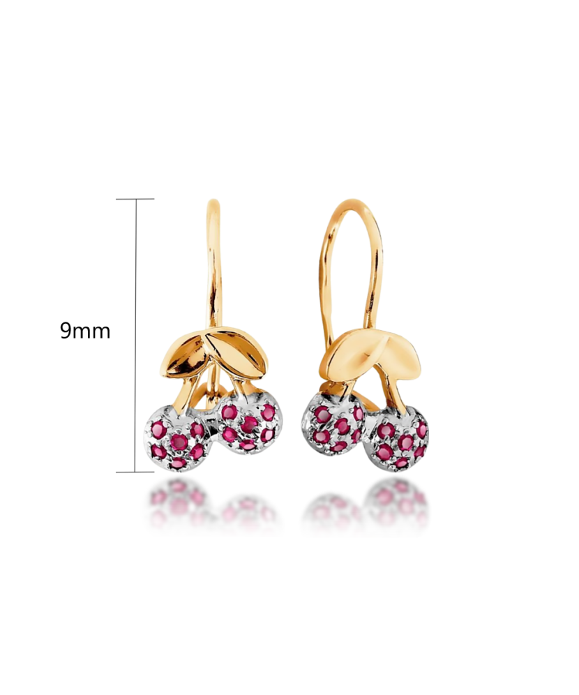 Gold earrings with zircons Gold earrings with zircons