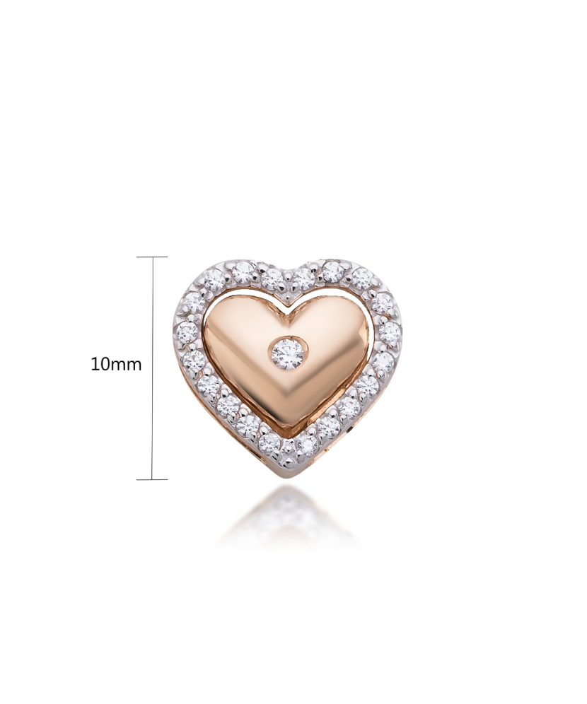 Two-part Gold pendant with zircons "heart"