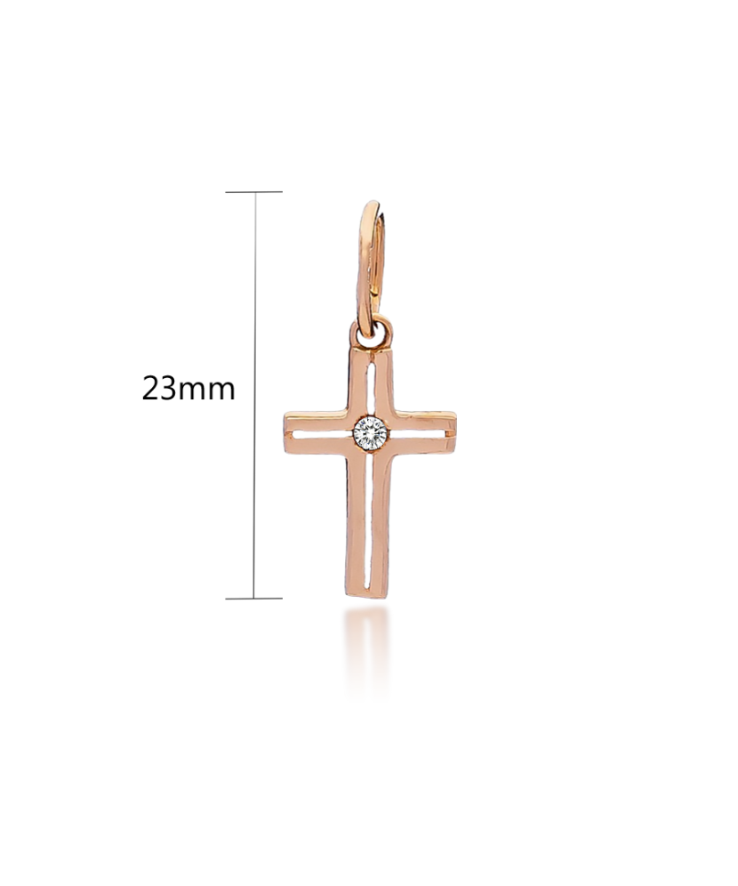 Gold pendant with zirconium "cross"