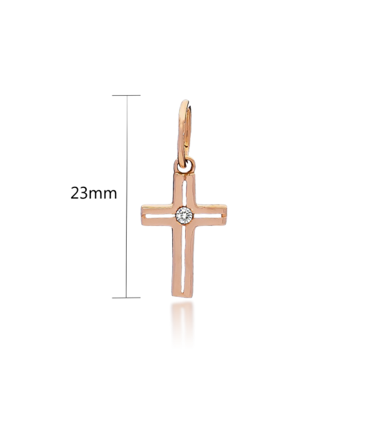 Gold pendant with zirconium "cross"