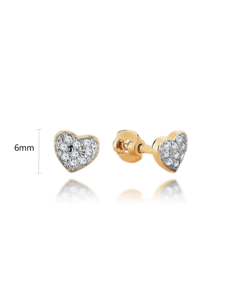 Gold earrings with zircons