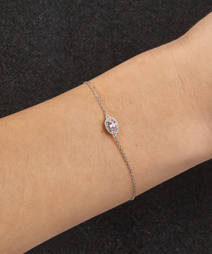 Браслет из белого золота с бриллиантами и сапфирами Браслет из белого золота с бриллиантами и сапфирами