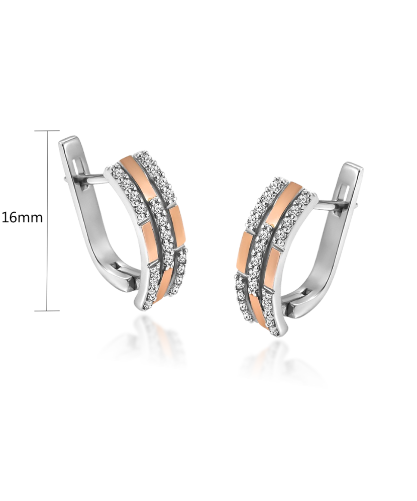 Gold plated sterling silver earrings with zircons Gold plated sterling silver earrings with zircons