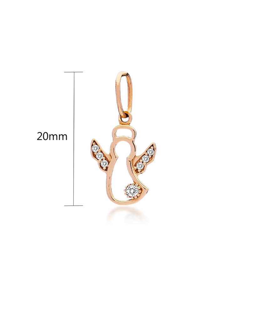 Gold pendant with zircons "angel"