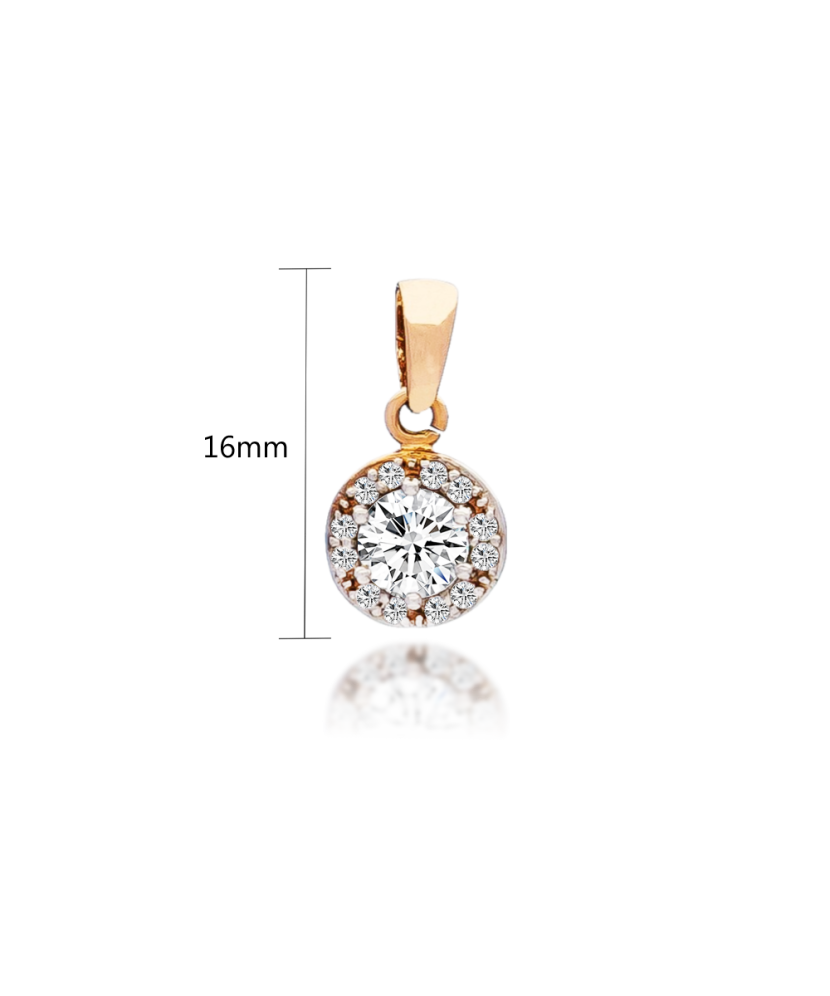 Gold pendant with zircons