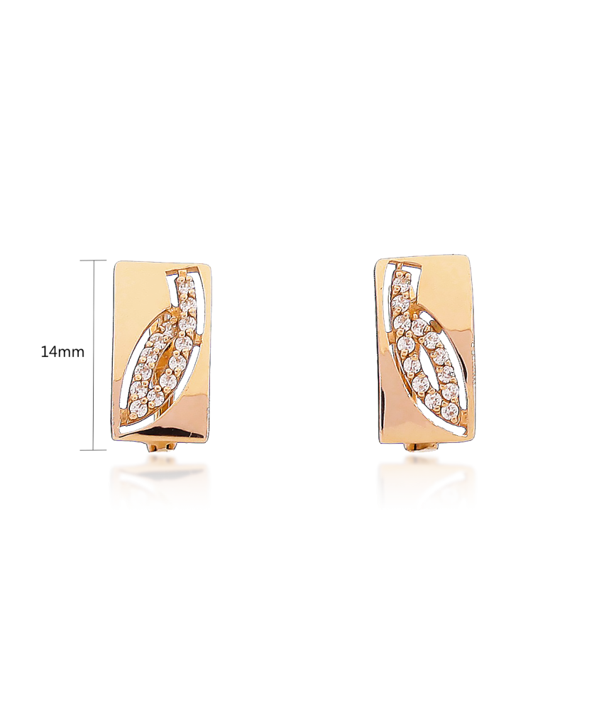 Gold earrings with zircons