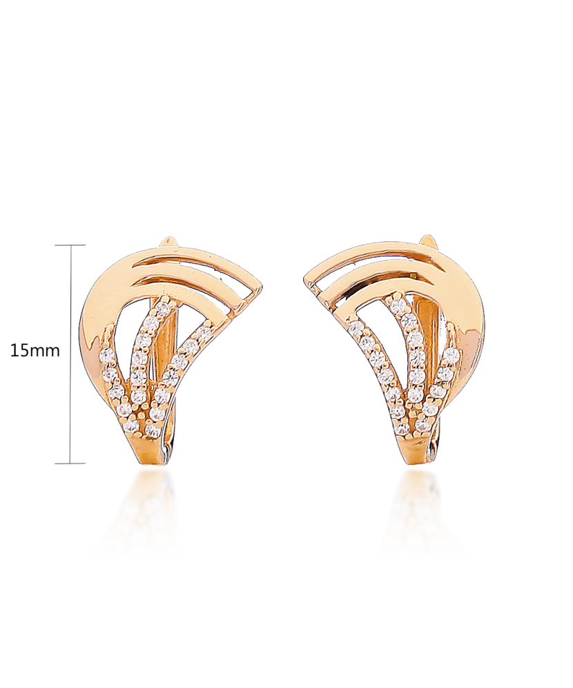 Золотые серьги с цирконами