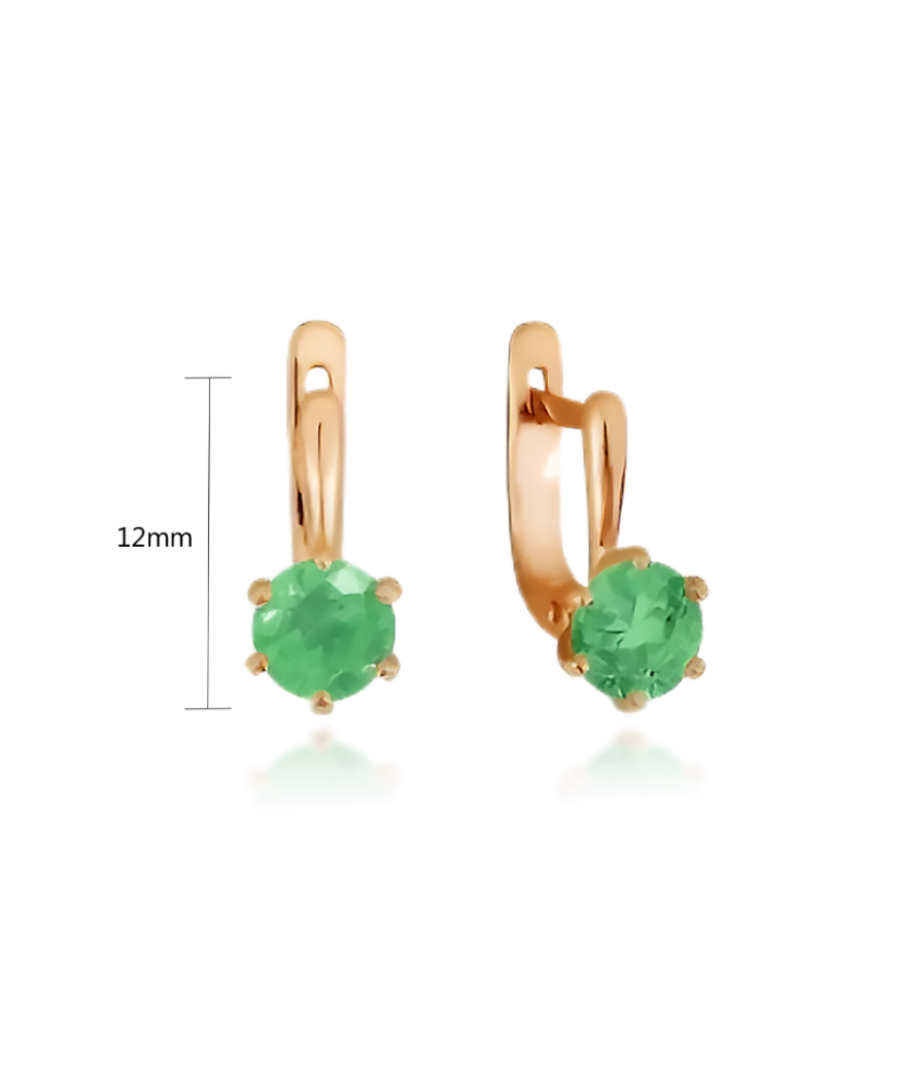 Gold earrings with zirconium