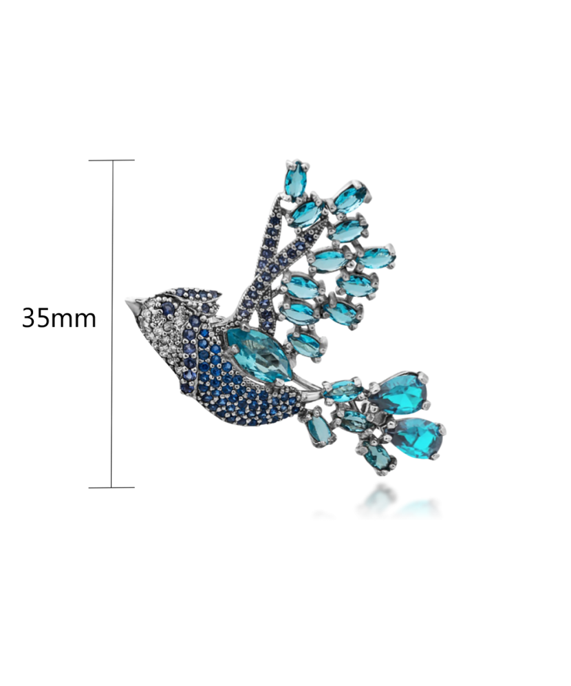Sterling silver  brooch with zircons Sterling silver  brooch with zircons