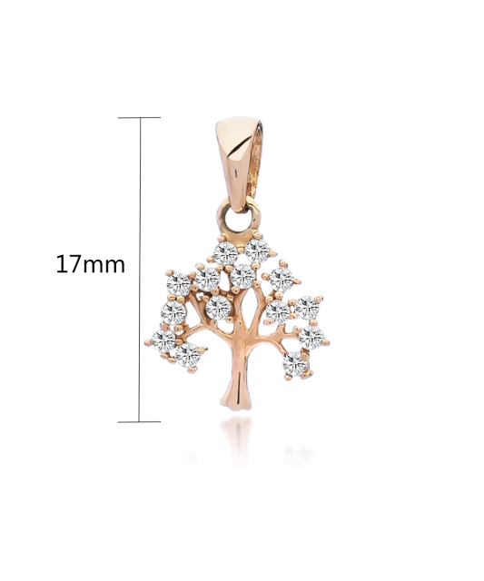 Gold pendant with zircons "Tree of life"
