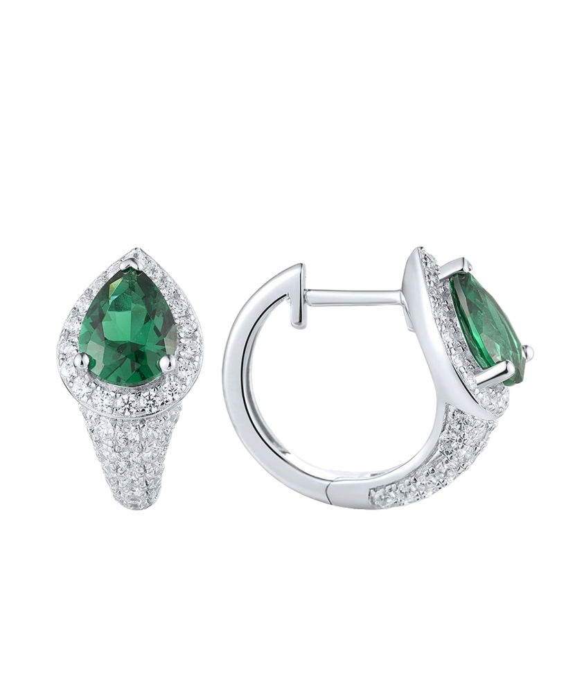 Серьги из серебра с цирконами