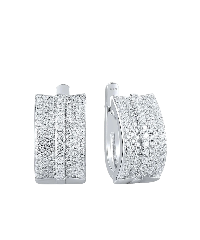 Серьги из серебра с цирконами