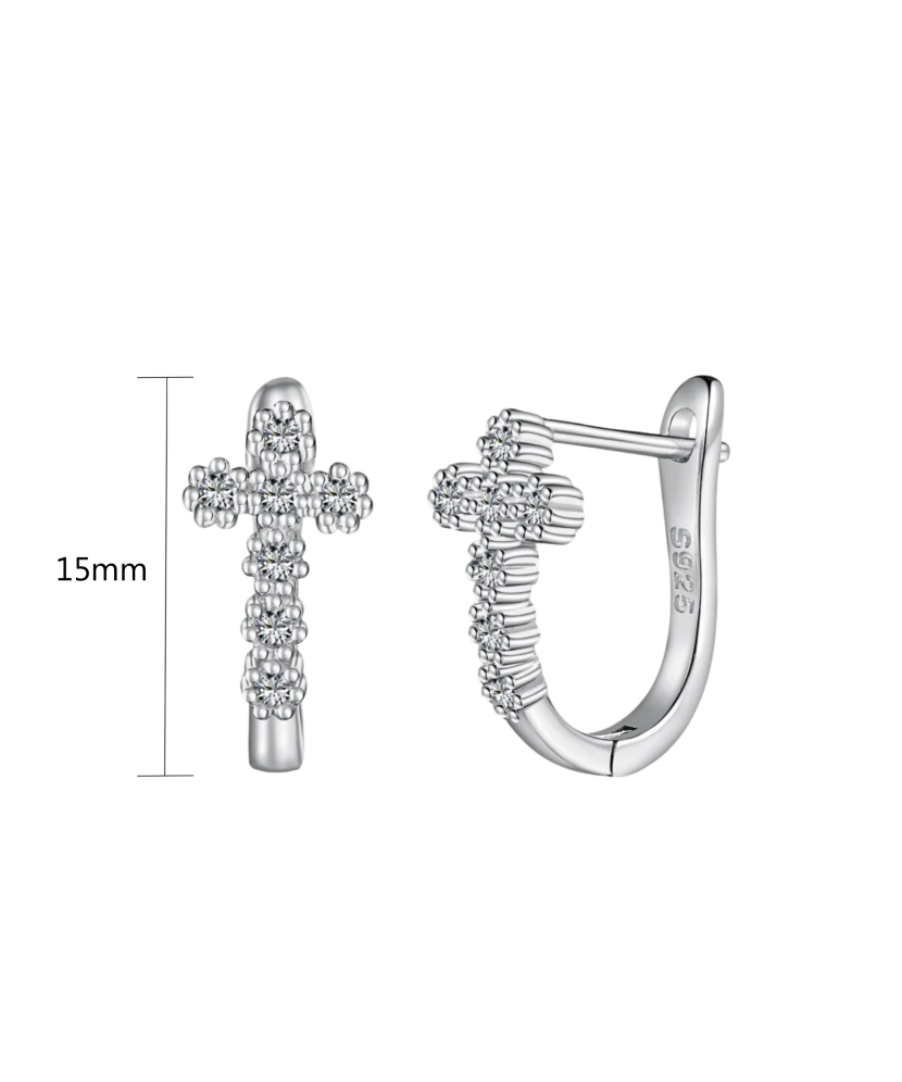 Серьги из серебра с цирконами