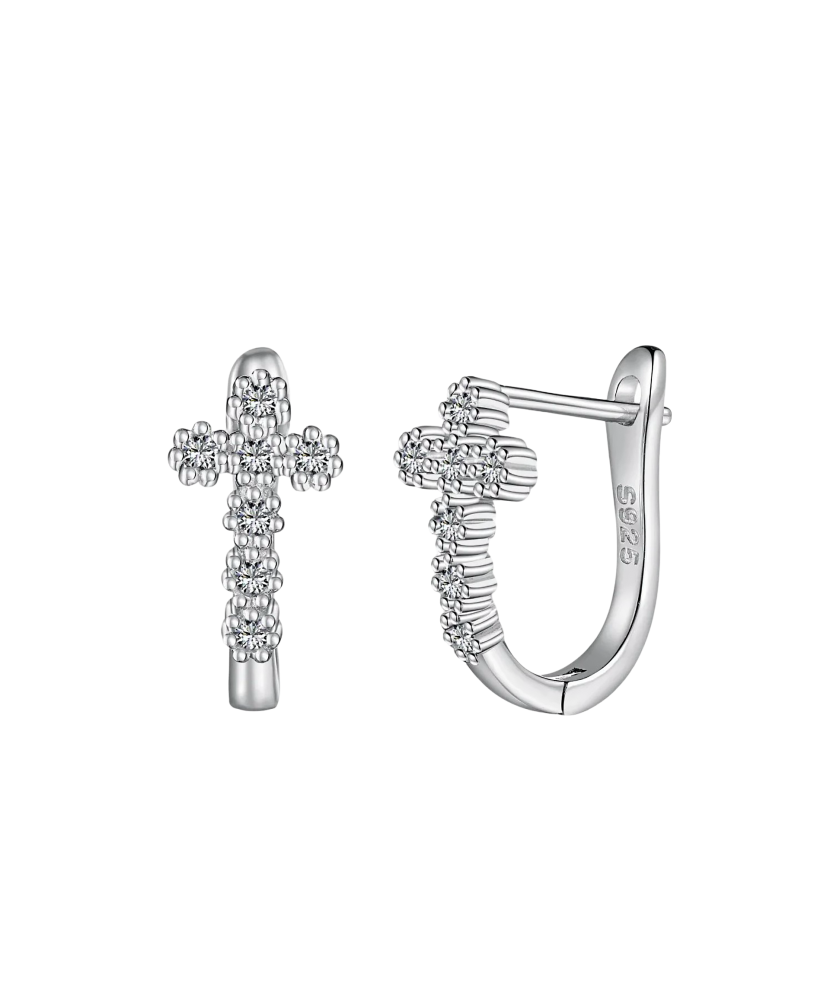 Серьги из серебра с цирконами