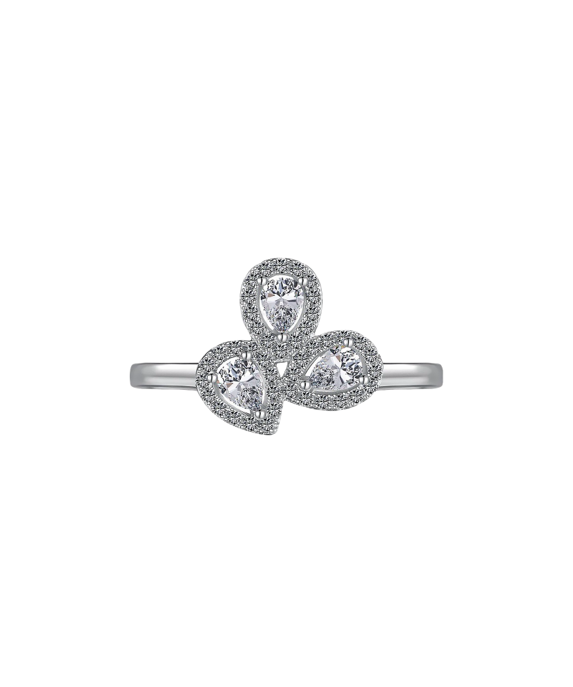 Sterling silver ring with zircons