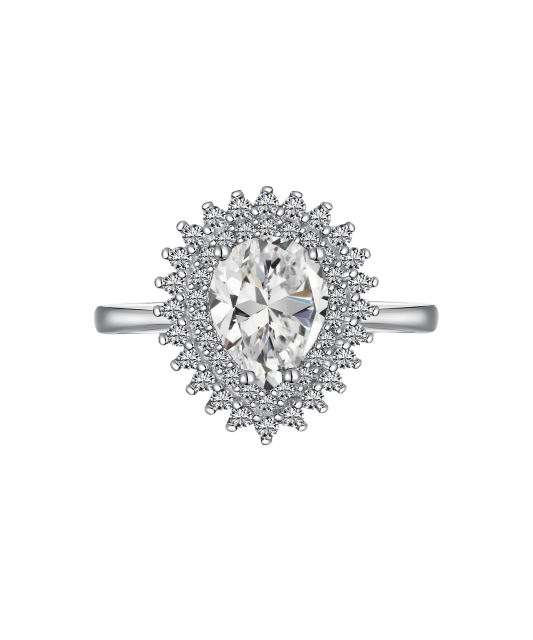 Sterling silver ring with zircons
