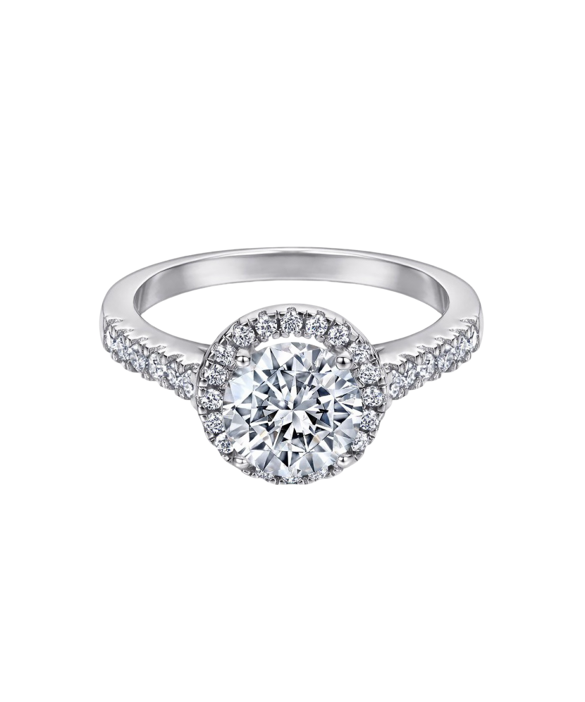 Sterling silver ring with zircons