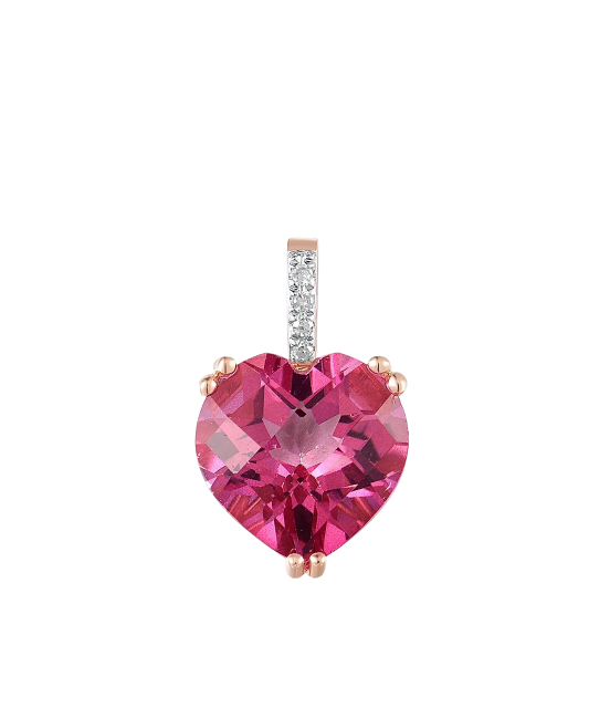 Gold pendant with diamonds and topaz