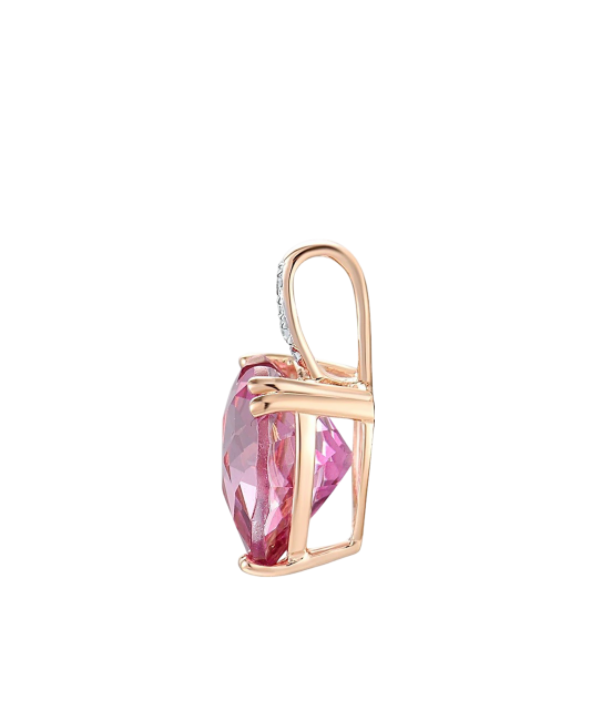 Gold pendant with diamonds and topaz