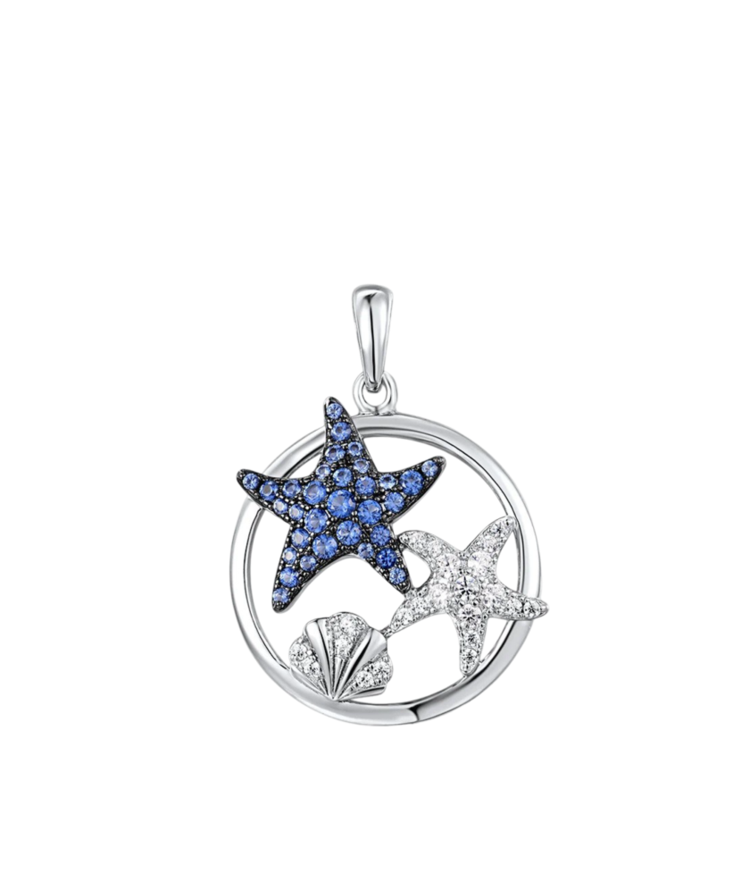 Серебряная подвеска с цирконами "Звезда"