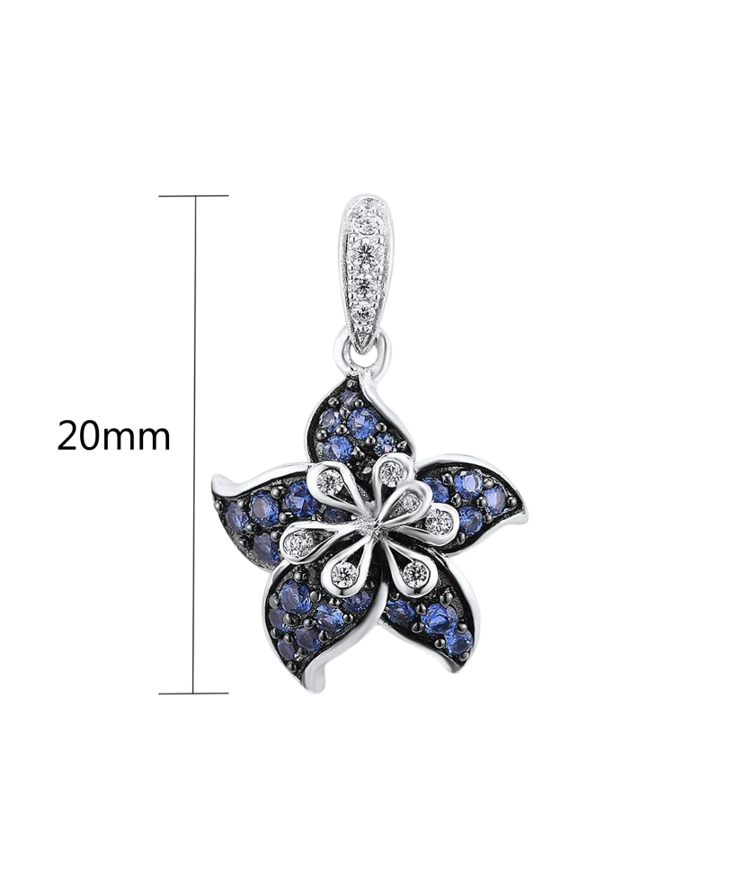 Sterling silver pendant with zircons "Flower"