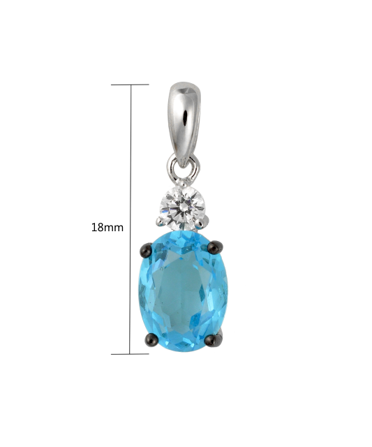 Sterling silver pendant with zircons
