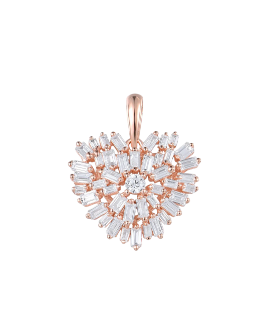 Gilded sterling silver pendant with zircon