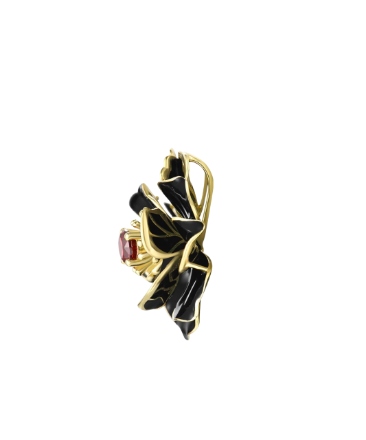 Gilded sterling silver pendant with enamel and zircon
