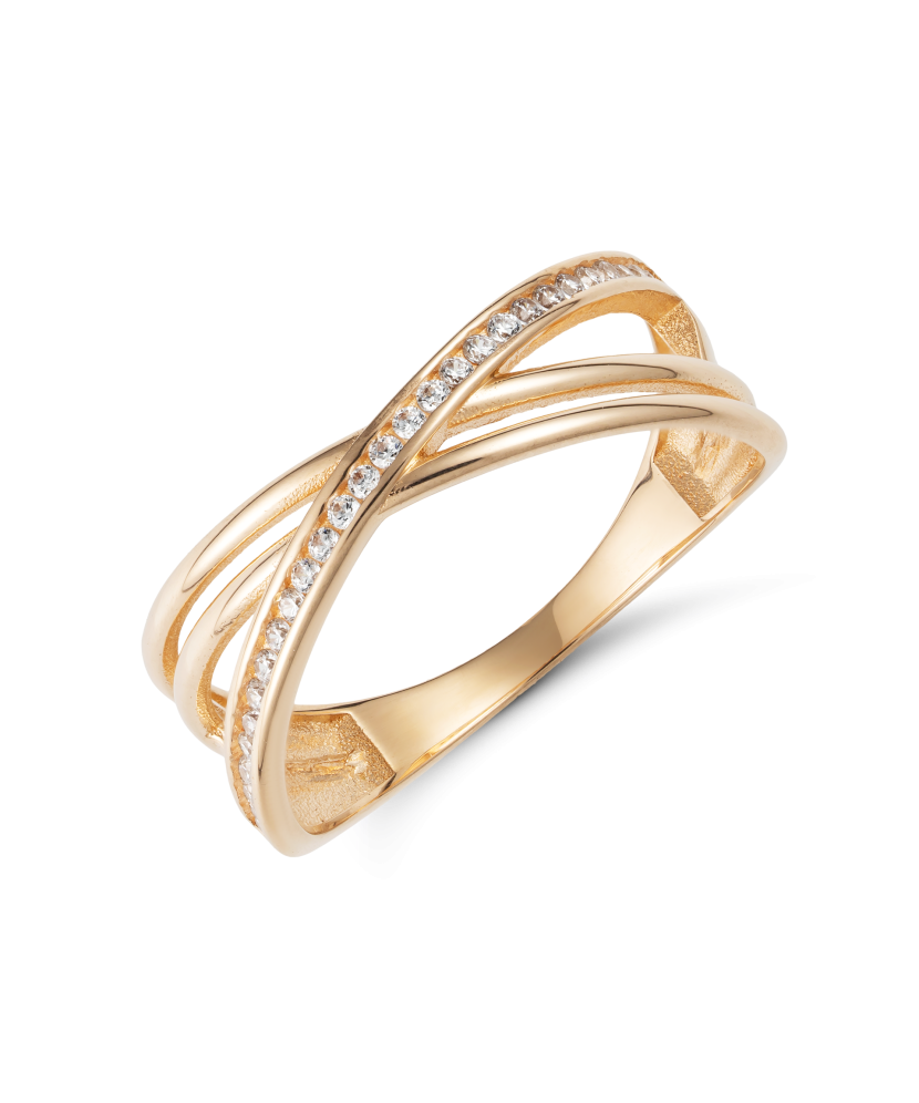 Gold ring with zircons Gold ring with zircons