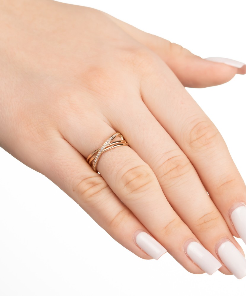 Gold ring with zircons Gold ring with zircons