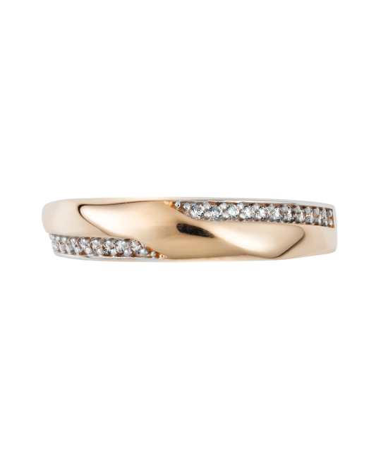 Gold ring with zircons