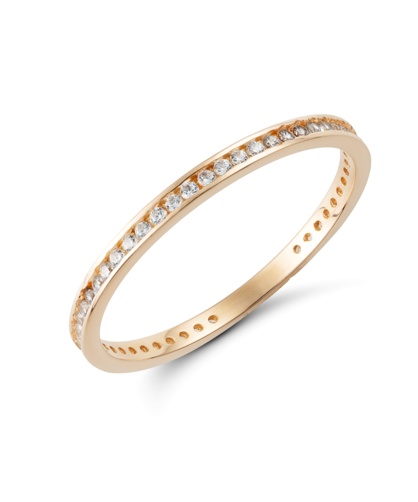 Gold ring with zircons