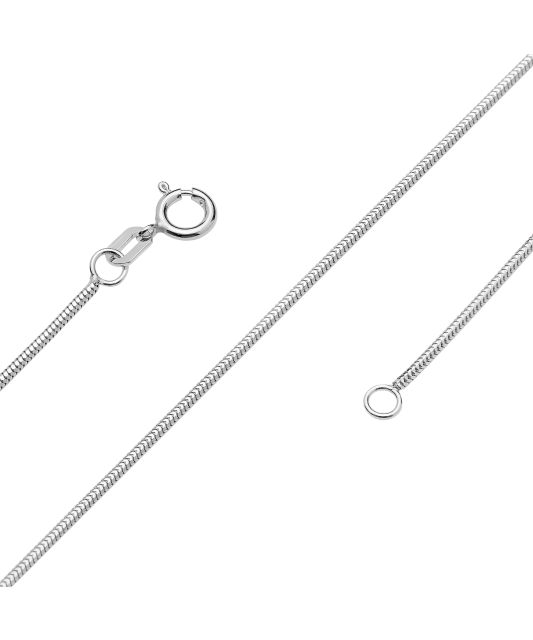 White gold chain "Snake" 1mm