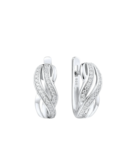 Sterling silver earrings with zircons