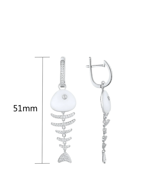 Sterling silver earrings with zircons and enamel