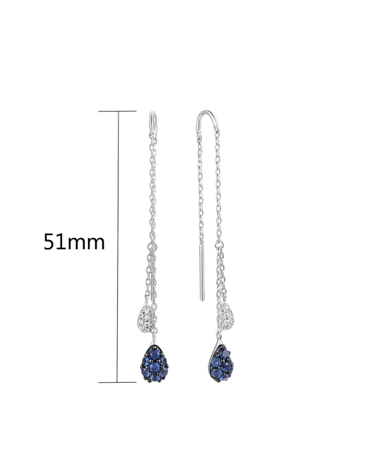 Серьги из серебра с цирконами