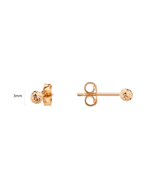 Engraved Gold Earrings  3mm