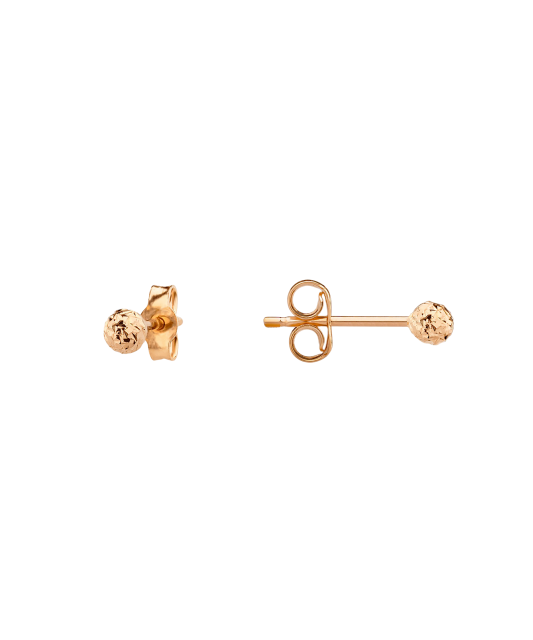 Engraved Gold Earrings  3mm