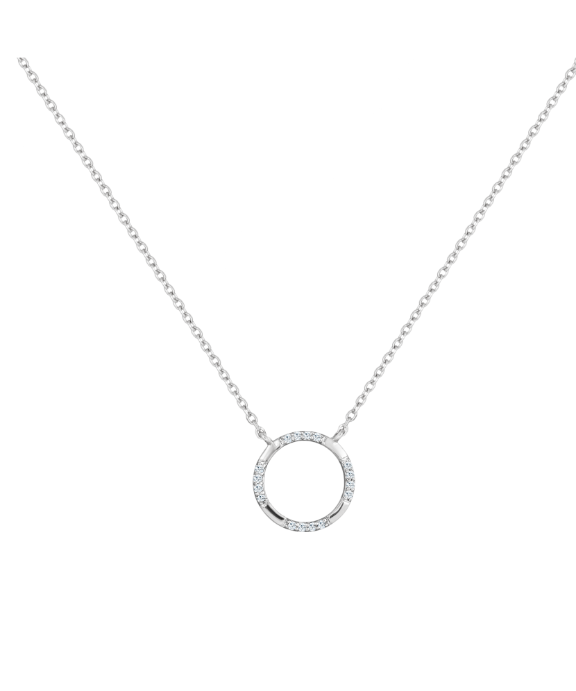 White gold chain with diamond pendant