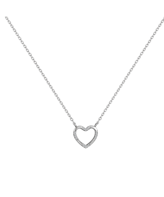 White gold chain with diamond pendant "heart"