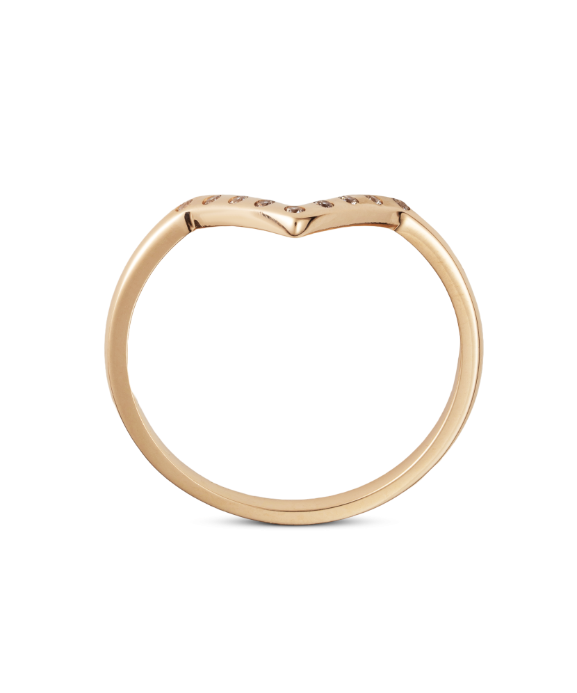 Gold ring with zircons