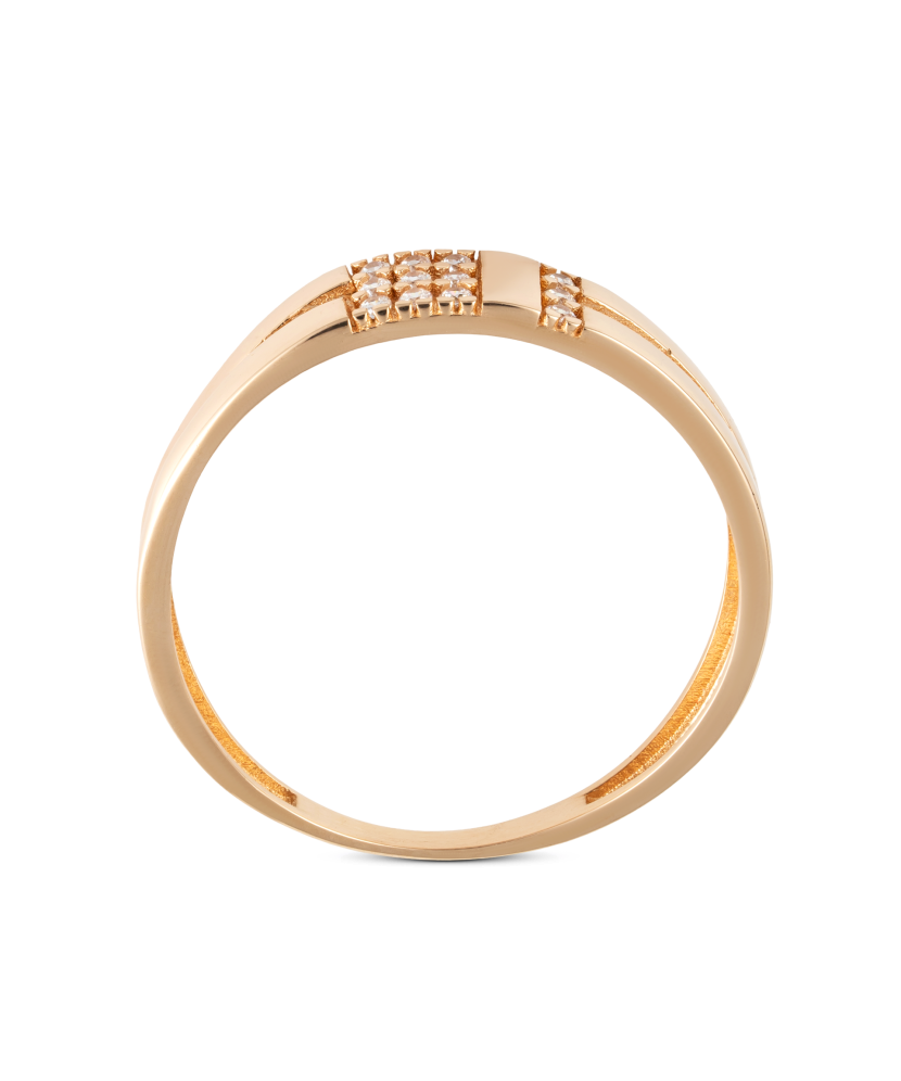 Gold ring with zircons