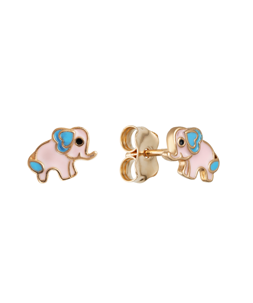 Золотые серьги с эмалью