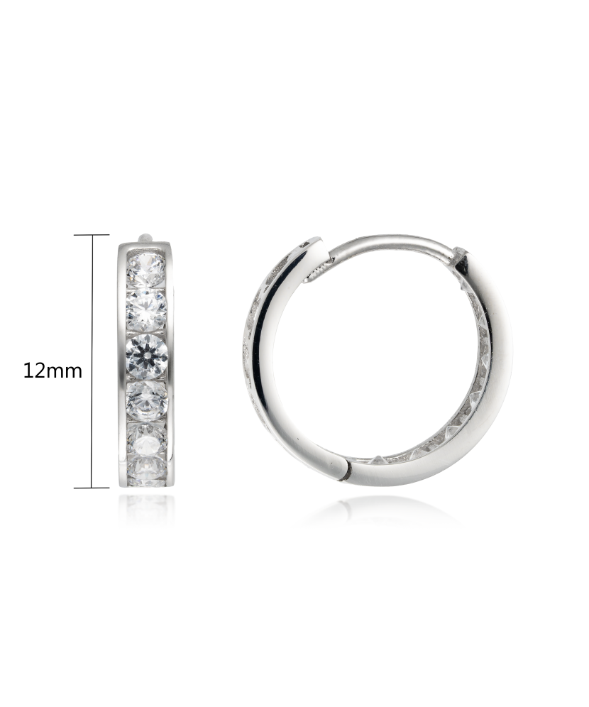 White gold earrings with zircons