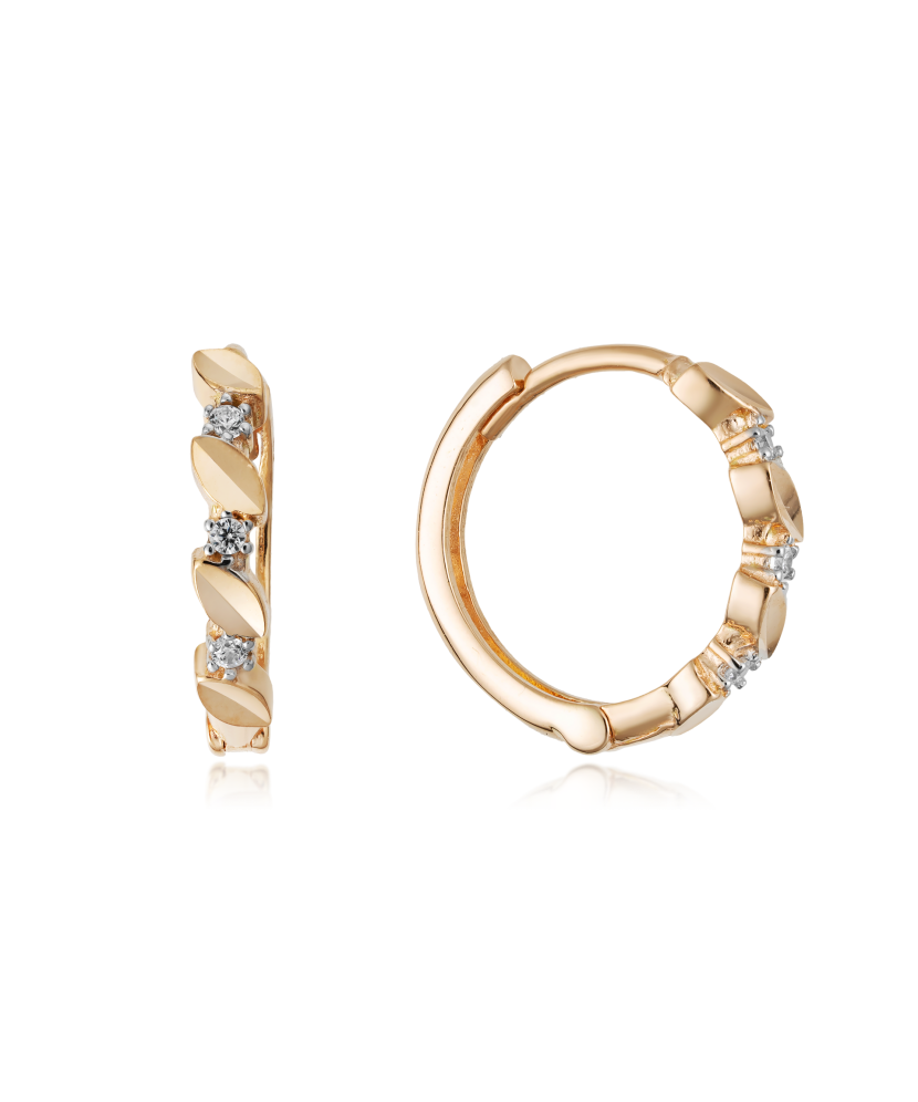 Золотые серьги с цирконами