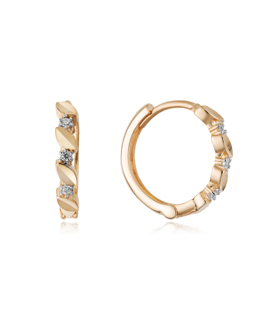 Золотые серьги с цирконами