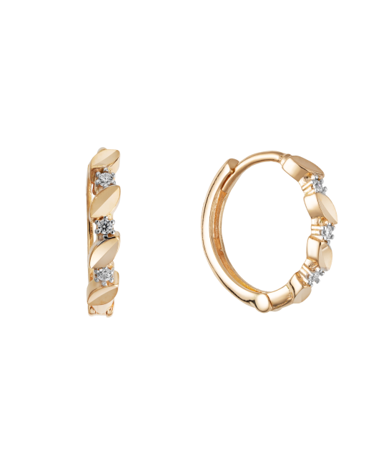 Золотые серьги с цирконами