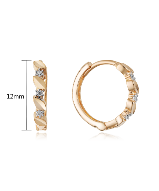 Gold earrings with zircons