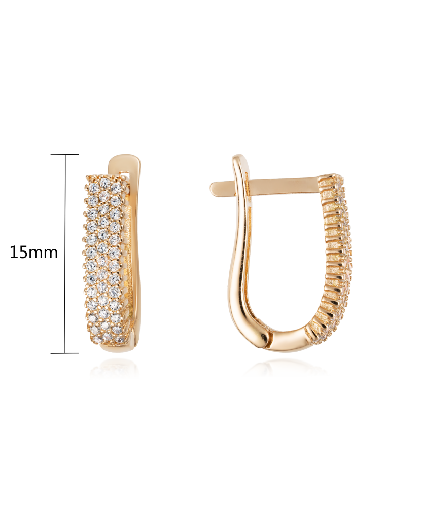 Gold earrings with zircons